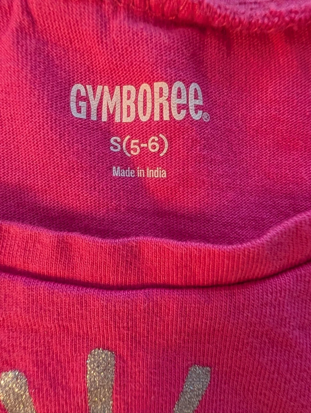 Gymboree Girls Pink Short Sleeve Tee with Metallic Ring Graphics Size S (5-6)